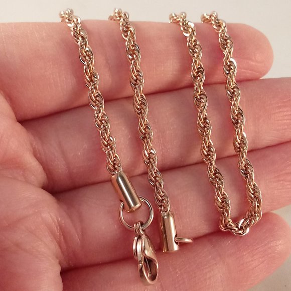 Accessories Mens Long 24 18k Rose Gold Filled Twisted Rope Snake